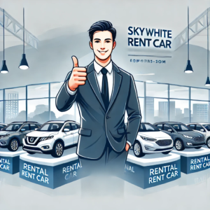 Cara memilih rental mobil terpercaya di Jabodetabek, ilustrasi pelanggan memilih layanan rental mobil profesional – Sky White Rent Car