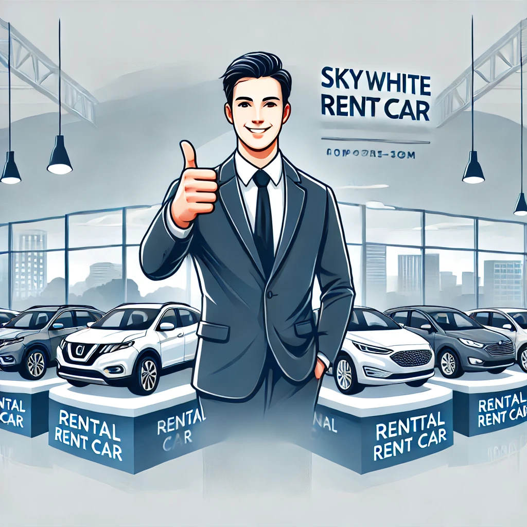 Cara memilih rental mobil terpercaya di Jabodetabek, ilustrasi pelanggan memilih layanan rental mobil profesional – Sky White Rent Car