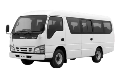 Rental Mobil Isuzu Elf Long dengan Supir Sky White Rent Car