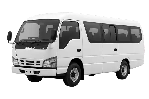 Rental Mobil Isuzu Elf Long dengan Supir Sky White Rent Car