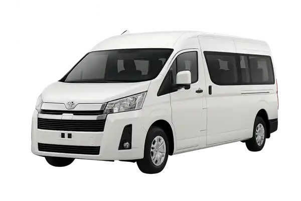 Rental Mobil Toyota Hiace Commuter dengan Supir Sky White Rent Car