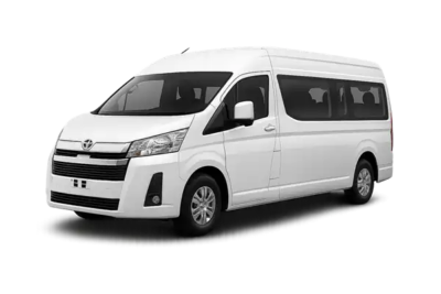 Rental Mobil Toyota Hiace Premio dengan Supir Sky White Rent Car