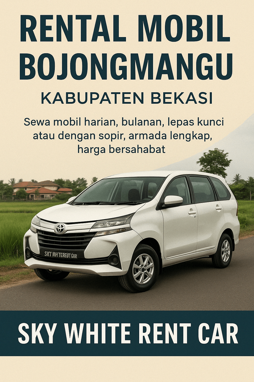Layanan rental mobil Bojongmangu Kabupaten Bekasi dari Sky White Rent Car, menyediakan armada lengkap dan layanan profesional untuk kebutuhan transportasi warga Bojongmangu dan sekitarnya.