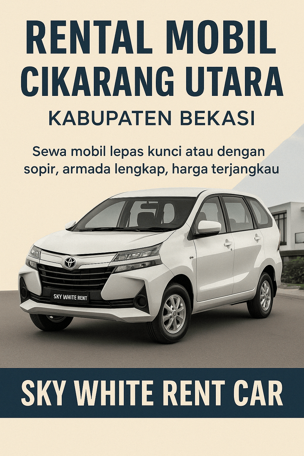 Layanan rental mobil Cikarang Utara Kabupaten Bekasi dari Sky White Rent Car, menyediakan armada lengkap dan layanan profesional untuk kebutuhan transportasi harian serta perjalanan luar kota.
