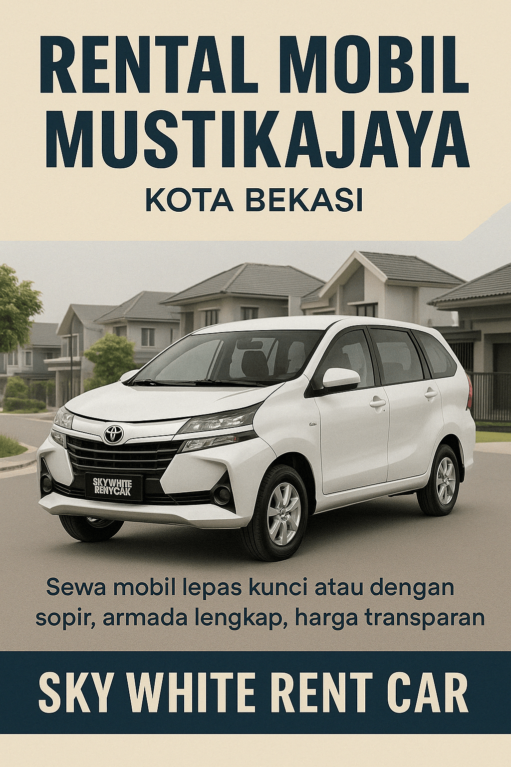 Layanan rental mobil Mustikajaya Kota Bekasi dari Sky White Rent Car, menyediakan armada lengkap dan layanan profesional untuk kebutuhan transportasi warga Mustikajaya dan sekitarnya.